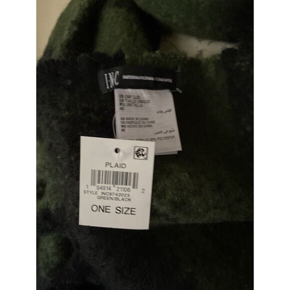 INC International Concepts Buffalo Check Blanket Scarf Wrap NEW - Picture 3 of 5